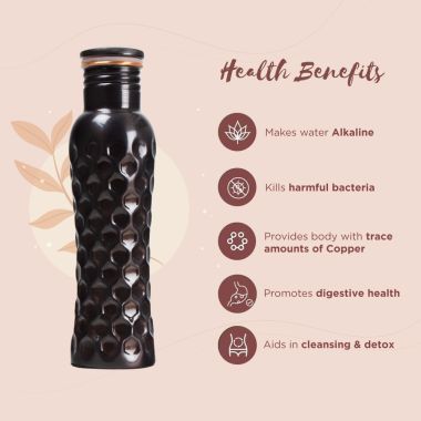 Sarveda: Sarveda Curved Vintage Diamond Groove Water Bottle - 1 Litre
