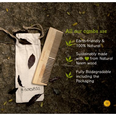 Sarveda: NeemWood Comb - Straight