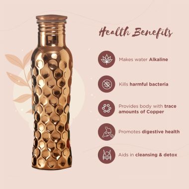 Sarveda: Sarveda Curved Diamond Groove Water Bottle - 1 Litre