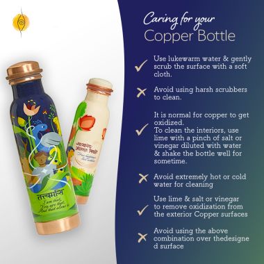 Sarveda: Copper Water Bottle | Tattvamasi - 1 Litre