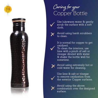 Sarveda: Sarveda Curved Vintage Hammered Water Bottle - 1 Litre