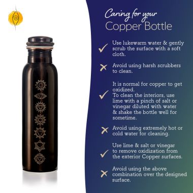 Sarveda: Sarveda 7 Chakra Vintage Copper Water Bottle - 1 Litre
