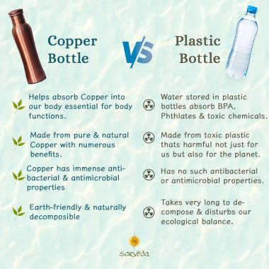 Sarveda: Sarveda Curved Plain Copper Water Bottle with Cleaning Brush - 1 Litre