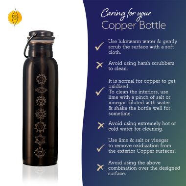 Sarveda: 7 Chakra Vintage Copper Water Bottle with 2 Glasses