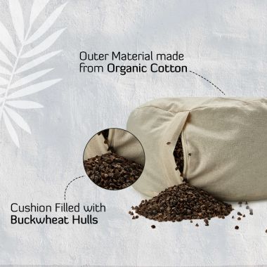 Sarveda: Buckwheat Hulls Hi-Zafu Meditation Cushion - Sage