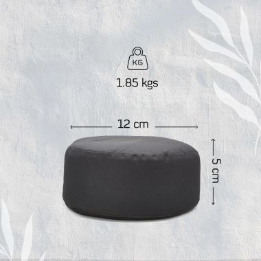 Sarveda: Buckwheat Hulls Hi-Zafu Meditation Cushion - Sage