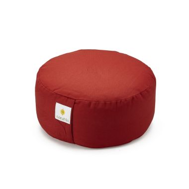 Sarveda: Buckwheat Hulls Hi-Zafu Meditation Cushion - Red