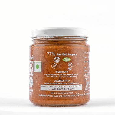 The Gourmet Jar: Roasted Red Pepper Pesto (with Chironji seeds) - 190gm