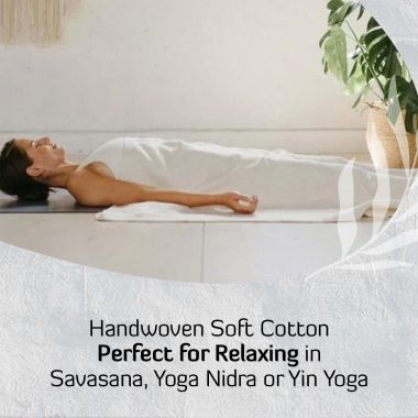 Sarveda: Organic Cotton Yoga Blanket - Natural White