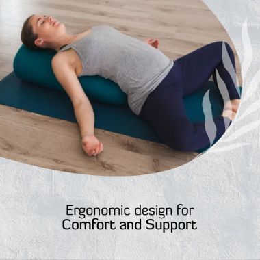 Sarveda: Organic Cotton Yoga Bolster - Navy Blue