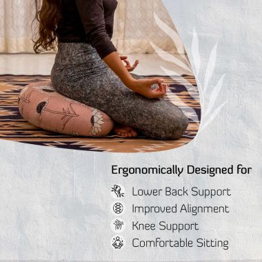 Sarveda: Crescent Zafu Meditation & Yoga Cushion - Rouge Pink