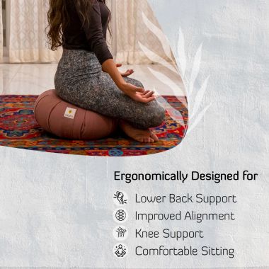 Sarveda: Round Zafu Meditation & Yoga Cushion - Rose