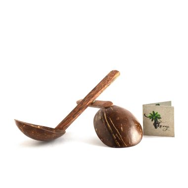 Thenga: Natural Handmade Coconut Shell Serving Spoon - Pack of 2