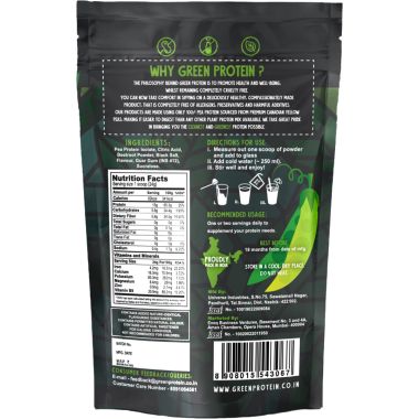 Green Protein: Berry Blast Flavoured Pea Protein Pouch - 500gm