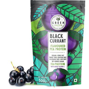 Green Protein: Black Currant Flavoured Pea Protein Pouch - 500gm