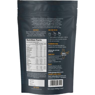 Green Protein: Mango Smoothie Flavoured Pea Protein Pouch - 1kg