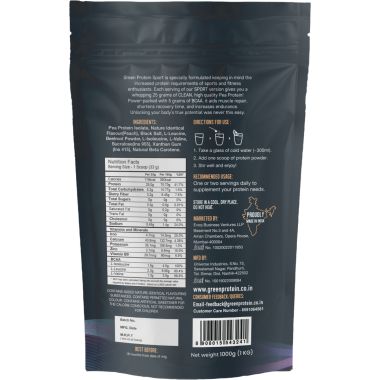 Green Protein: Summer Peach Flavoured Pea Protein Pouch - 1kg