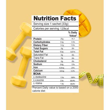 Green Protein: Mango Smoothie Flavoured Pea Protein Pouch - 1kg