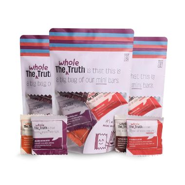 The Whole Truth: Protein Bar Minis - The Everyone Party - All-in-One - Pack of 8 (27g each) - No Added Sugar - All Natural