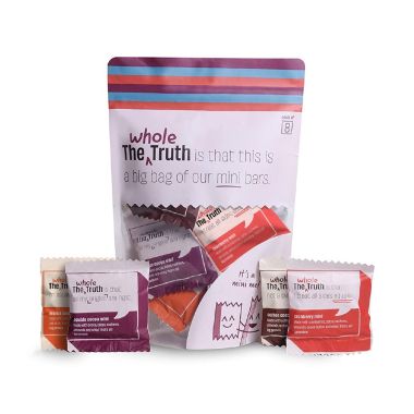 The Whole Truth: Protein Bar Minis - The Everyone Party - All-in-One - Pack of 8 (27g each) - No Added Sugar - All Natural