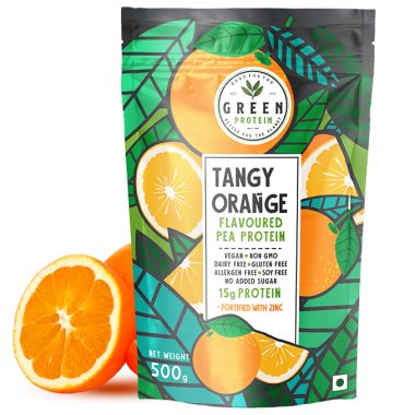 Green Protein: Tangy Orange Flavoured Pea Protein Pouch - 500gm
