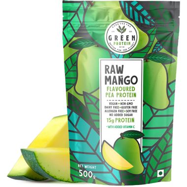 Green Protein: Raw Mango Flavoured Pea Protein Pouch - 500gm