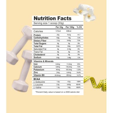 Green Protein: French Vanilla Flavoured Pea Protein Pouch - 1kg