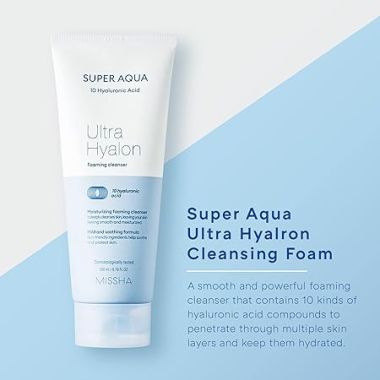Missha: Super Aqua Ultra Hyalron Foaming Cleanser - 200ml
