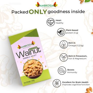 Ambrosia: Premium California Walnuts Selected (Pack of 2 - 250g each)
