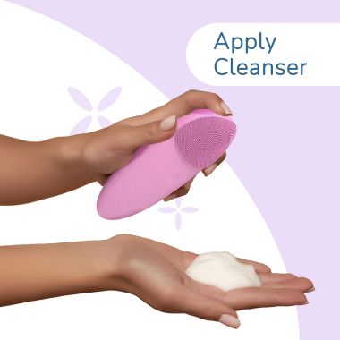 Caresmith: Battery Powered Sonic Massager Brush For Facial Cleansing - Pink Taffy
