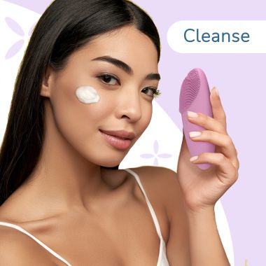 Caresmith: Battery Powered Sonic Massager Brush For Facial Cleansing - Pink Taffy