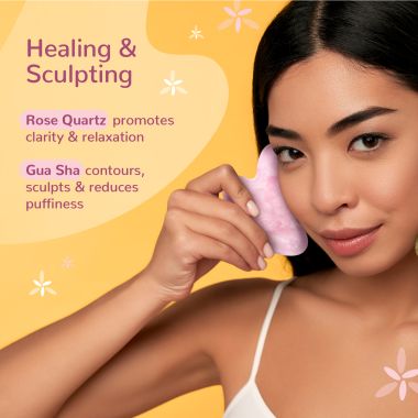 Caresmith: Bloom Rose Quartz Gua Sha Face Massage Tool