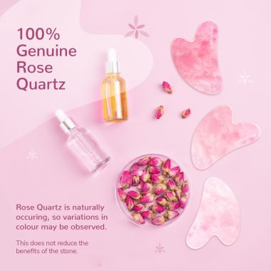 Caresmith: Bloom Rose Quartz Gua Sha Face Massage Tool
