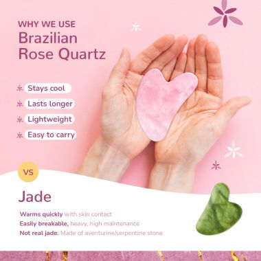 Caresmith: Bloom Rose Quartz Gua Sha Face Massage Tool
