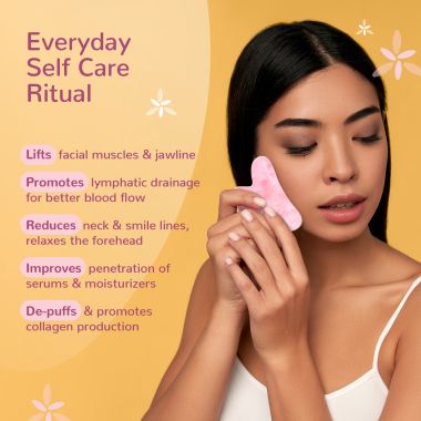 Caresmith: Bloom Rose Quartz Gua Sha Face Massage Tool