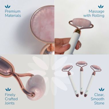 Caresmith: Bloom Vibrating Rose Quartz Face Roller And Eye Press