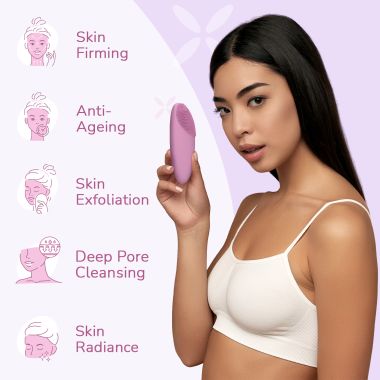 Caresmith: Battery Powered Sonic Massager Brush For Facial Cleansing - Pink Taffy