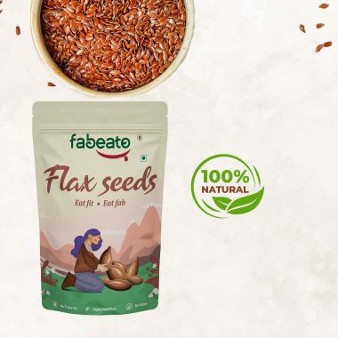 Fabeato: Natural Raw Premium Flax Seeds - Pack of 2 (250gm each)