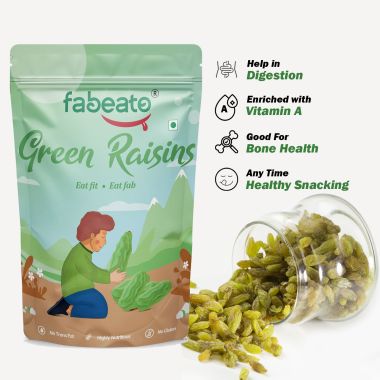 Fabeato: Natural Premium Seedless Green Raisins - 250g