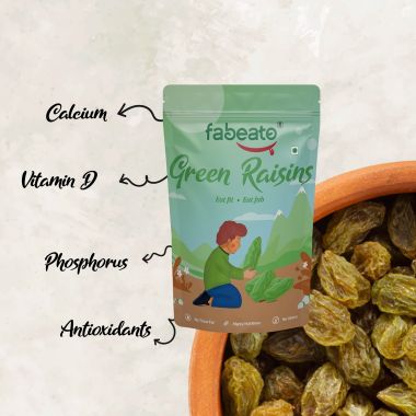 Fabeato: Natural Premium Seedless Green Raisins - 250g