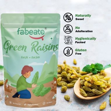 Fabeato: Natural Premium Seedless Green Raisins - 250g