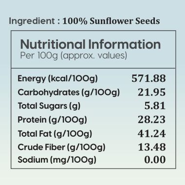 Fabeato: Natural Raw Premium Sunflower Seeds - 250gm
