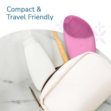 Caresmith: Battery Powered Sonic Massager Brush For Facial Cleansing - Pink Taffy