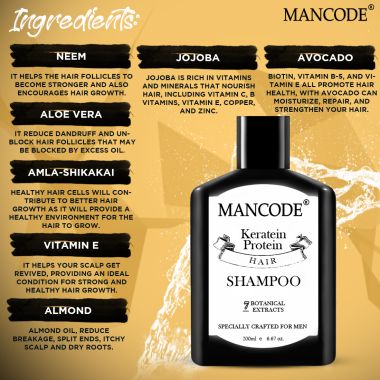 Mancode: Keratin Shampoo - 200ml