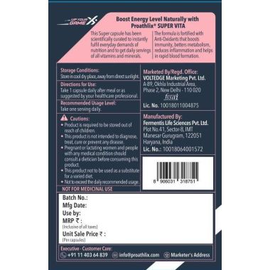 Proathlix: Super Vita Multivitamin Capsule - 60 Capsules