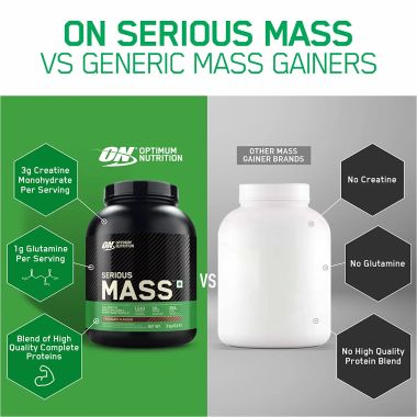 Optimum Nutrition: Serious Mass Weight Gainer Powder - 3kg - Chocolate