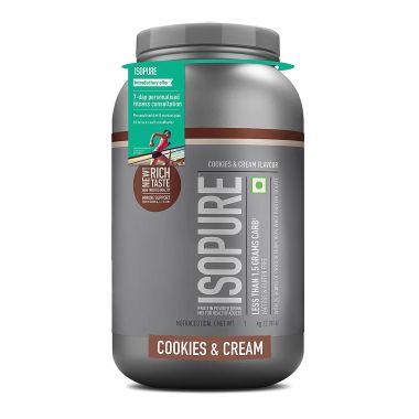Isopure: Whey Protein Isolate Powder with Vitamins for Immune Support - 1kg - Cookies & Cream