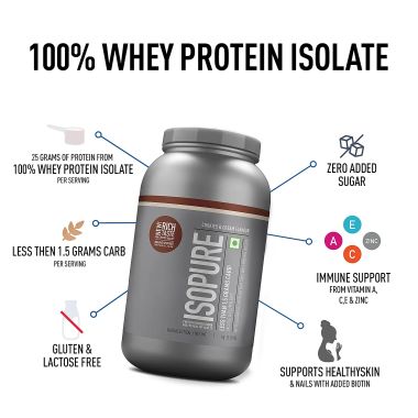 Isopure: Whey Protein Isolate Powder with Vitamins for Immune Support - 1kg - Cookies & Cream