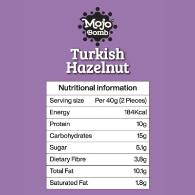MOJO BAR: Protein bombs - Turkish Hazelnut, 200g (10g Protein) - Pack of 5 | Vegan | Gluten Free