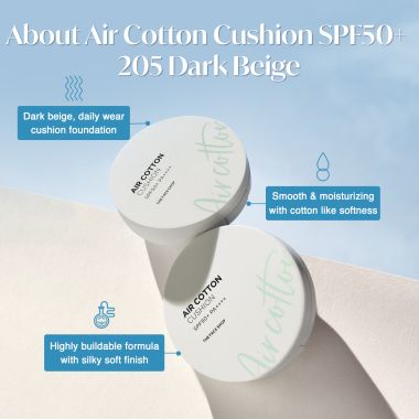 The Face Shop: Air Cotton Cushion SPF50+ PA++++ (205 Dark Beige)